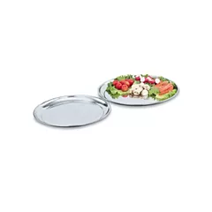 Vollrath stainless steel round serving tray, 14