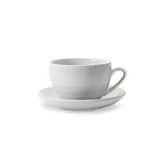 Danesco 18 Oz Jumbo Coffee / Tea Cup with Saucer, White(17WH)