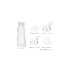 G.E.T. 30 Piece Salad Bottle Set, Clear, 16 oz - 689/SDB-16-