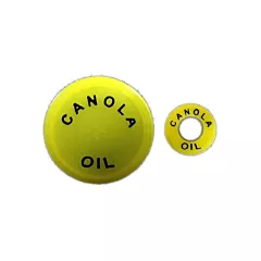 FIFO Squeeze Bottle Identifiers, 3 Caps / 3 Rings, Canola Oi