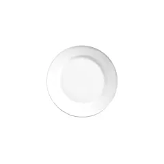 World Tableware Porcelana Rolled-Edge Wide Rim Plate, White,
