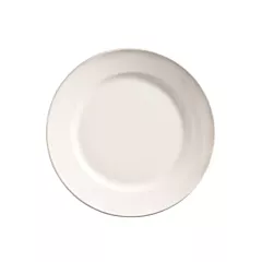 World tableware porcelana rolled-edge wide rim plate, white,