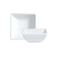 Steelite alpha-cream square bowl, white, 18 oz - 6940e662 06