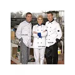 Premium uniforms chef coat w/ contrast trim, white, xl - 537
