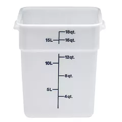 Cambro 18SFSP148, 18 Qt Square Food Storage Container, White