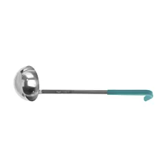 Vollrath stainless steel ladle, socouvercle bowl, teal, 6 oz - 583