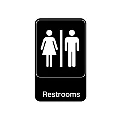 Vollrath restrooms symbol sign, noir/white, 9