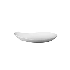 Cameo china ovation egg-shaped plate, white, 10.5