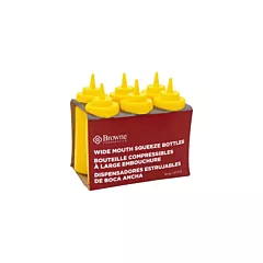 Browne Wide Mouth Squeeze Bottle, Yellow, 16 oz 6PK - 578017