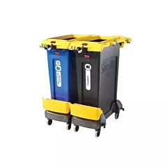 Rubbermaid Slim Jim 2 Stream Rim Double Caddy Kit, Yellow, 4