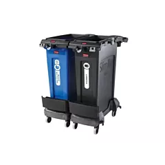 Rubbermaid slim jim 2 stream rim double caddy kit, noir, 46