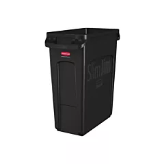 Rubbermaid Slim Jim 16 Gallon Rectangular Trash Can, Black(1955959)