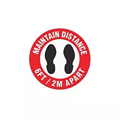 COVID-19 Social Distancing Floor Sticker / Marker, English,