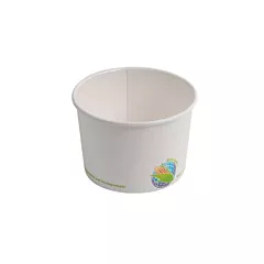 Eco-Packaging Compostable Paper Soup Cup, White, 8 oz 1000/C