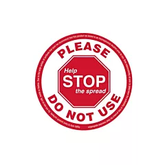 Help Prevent the Spread Adhesive Stickers / Table Markers, E