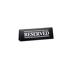 Tablecraft reserve sign table tent, noir, 2