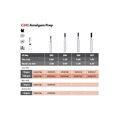 Coltene Alpen Operative Carbide Burs Amalgam Prep C245 #245 FG/314 Clinic Pack, 100/pkg