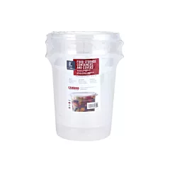 Cambro round food storage containers w/ couvercles set, translucen