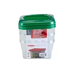 Cambro square food storage containers w/ couvercles set, transluce
