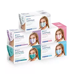 SafeMask Premier Elite Earloop Mask Level 3, 50/box