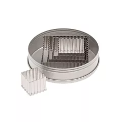 Ateco fluted square cookie / pastry cutter set, 5 pieces - 5