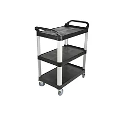 Globe commercial products 3-shelf utility cart, noir, 33