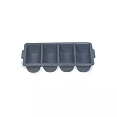 Rubbermaid Cutlery Bin, 4 Compartment, Grey - FG336200GRAY 1