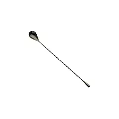 Mercer Barfly Classic Bar Spoon w/ Teardrop End, Black, 11-1