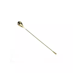Mercer Barfly Classic Bar Spoon w/ Teardrop End, Gold, 11-13