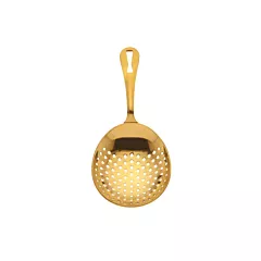 Mercer Barfly Julep Strainer w/ Hanging Hole, Gold, 6-1/2