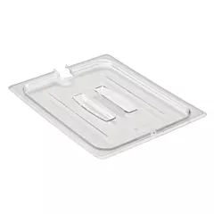 Cambro 20CWCHN135 1/2 Size Notched Food Pan Cover with Handle, Clear