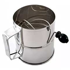 Nella 8 Cup Rotary Sifter with Crank Handle, Stainless Steel