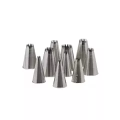 Ateco 10 piece french star tube set - 870 1392/870