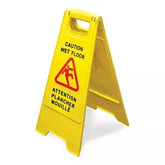 Slice Craft Plastic Wet Floor Caution Sign English / French, Yellow(OM24415)