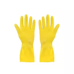 Globe Commercial Flocklined Rubber Gloves, Yellow, Extra Lar