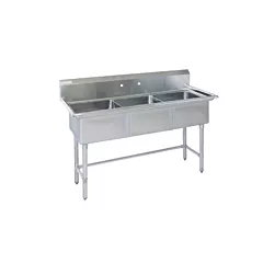 Tarrison Stainless Steel Corner Drain Triple Pot Sink No Dra