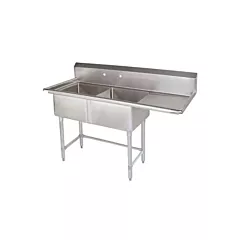 Tarrison Stainless Steel Corner Drain Double Pot Sink Right