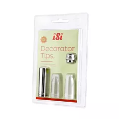 iSi Decorator Tips For iSi Gourmet Whips with Adapter, Stainless Steel, 3 /Set(2715)
