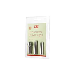 iSi Decorator Tips for iSi Gourmet Whips, Stainless Steel, 3 /Set
