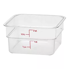 Cambro 2 Qt Square Food Storage Container, Clear(2SFSCW135)