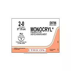J&J Ethicon Suture Monocryl D8786 (poliglecaprone 25) 2-0 27