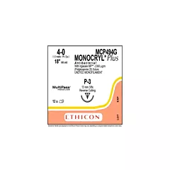 J&J Ethicon Suture MCP494G Monocryl Plus 4-0 P-2 13mm 18