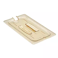 Cambro 30HPCHN150 1/3 Size Notched Food Pan Cover with Handle, Amber