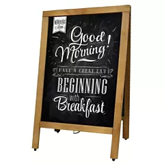 Slice Craft A-Frame Sidewalk Menu Chalkboard Mahogany, 35