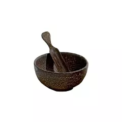 Front Of The House 2 Oz Bowl and Spoon Set, Palm Wood