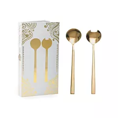 Natural Living 2 Piece Salad Server Set, Gold