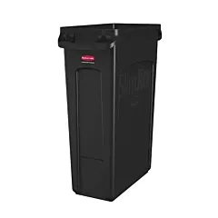 Rubbermaid 23 Gallon Rectangular Slim Jim Trash Receptacle, Black