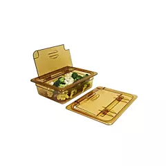 Cambro H-Pan Fliplid, Amber, 1/2 Size- 025/20hpln150
