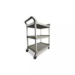 Rubbermaid 3 shelf utility cart, silver, 200lb - fg342488pla