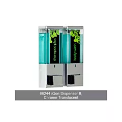2-Chamber iQon Liquid Bath Amenities Dispenser color Transluscent Chrome 